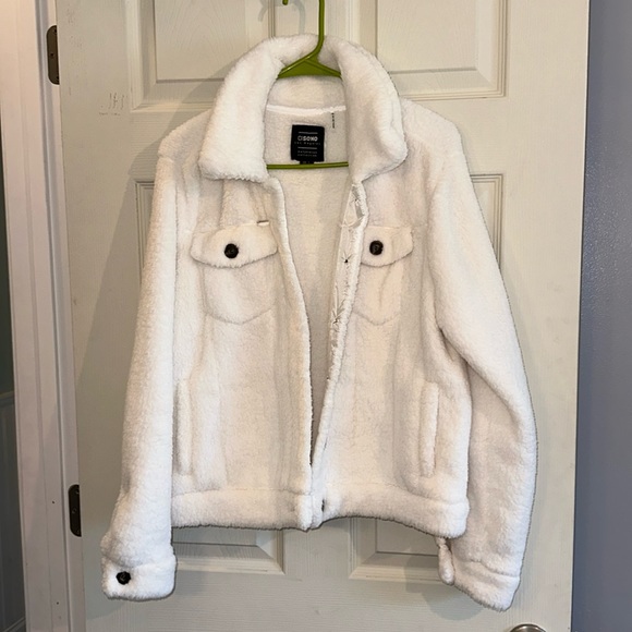 Ci Sono Jackets & Blazers - White Sherpa Jacket